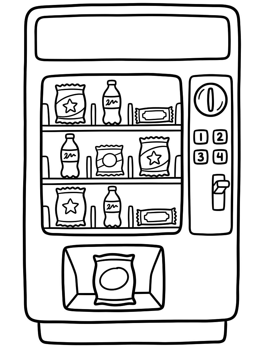 印刷可能 自動販売機 描く ぬりえ