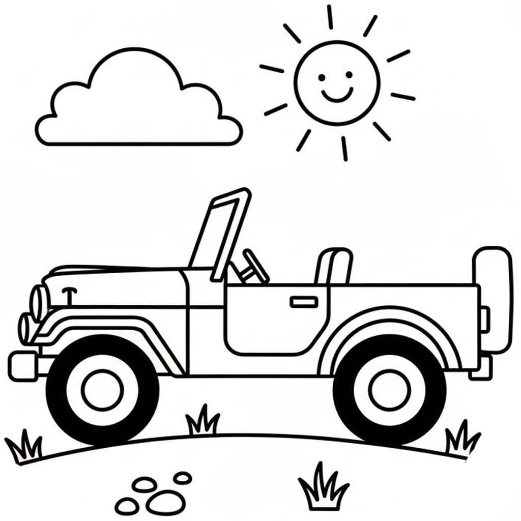 印刷可能 ジープ ぬりえ