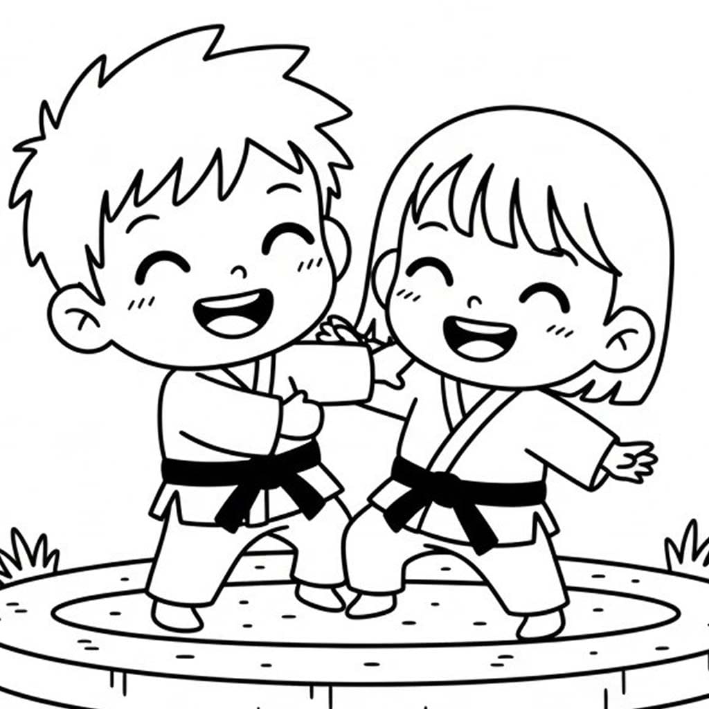 印刷可能 柔道 描く ぬりえ