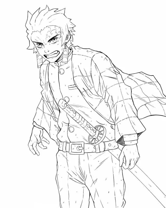 印刷可能 竈門炭治郎 描く ぬりえ