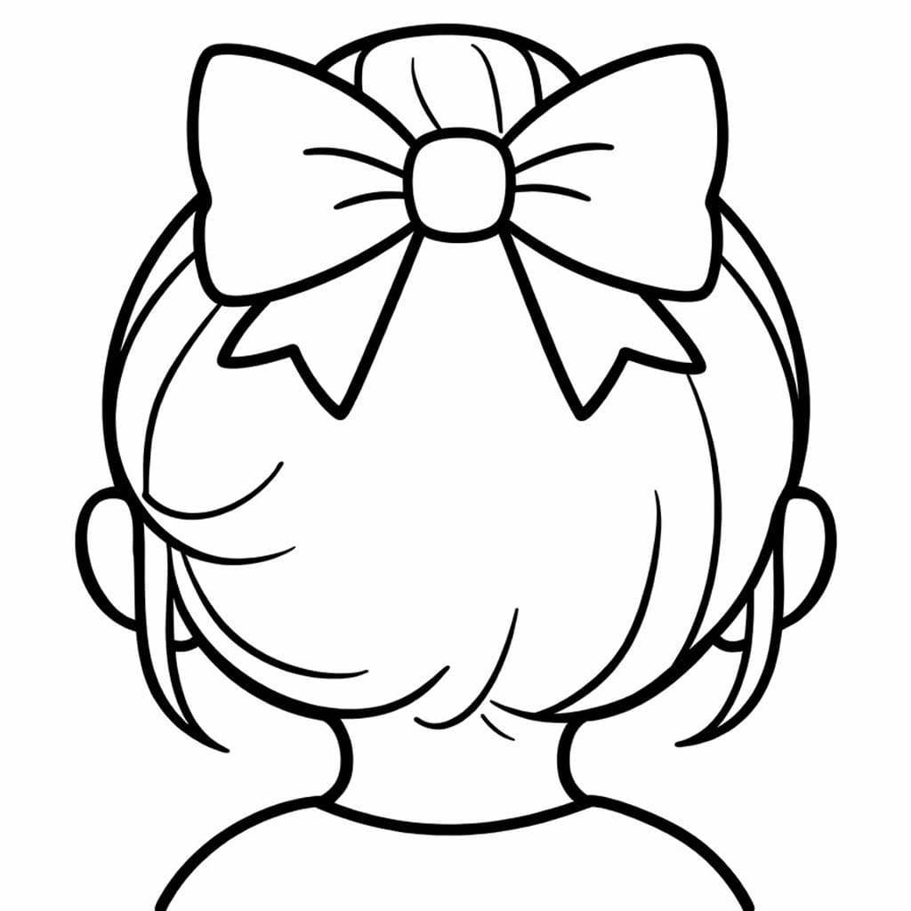 印刷可能 髪の弓 描く ぬりえ