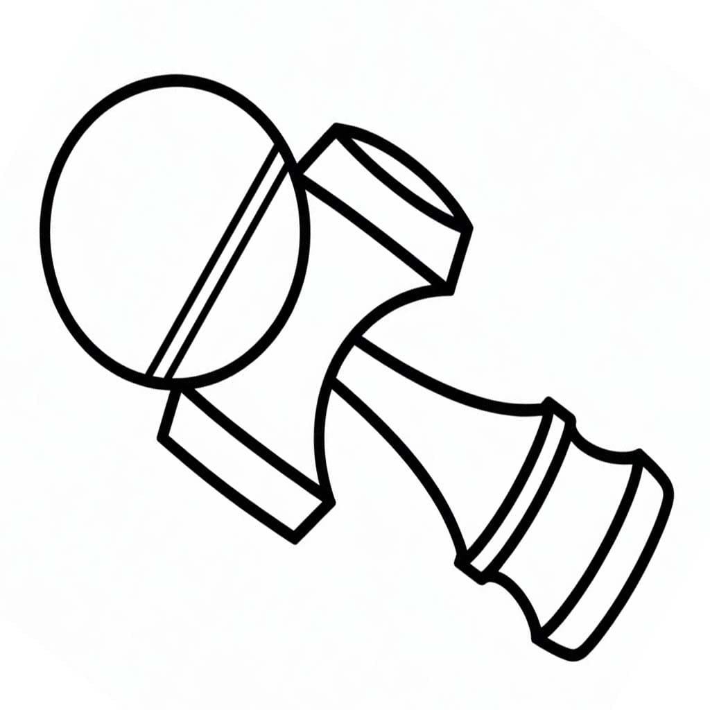 印刷可能 けん玉 描く ぬりえ