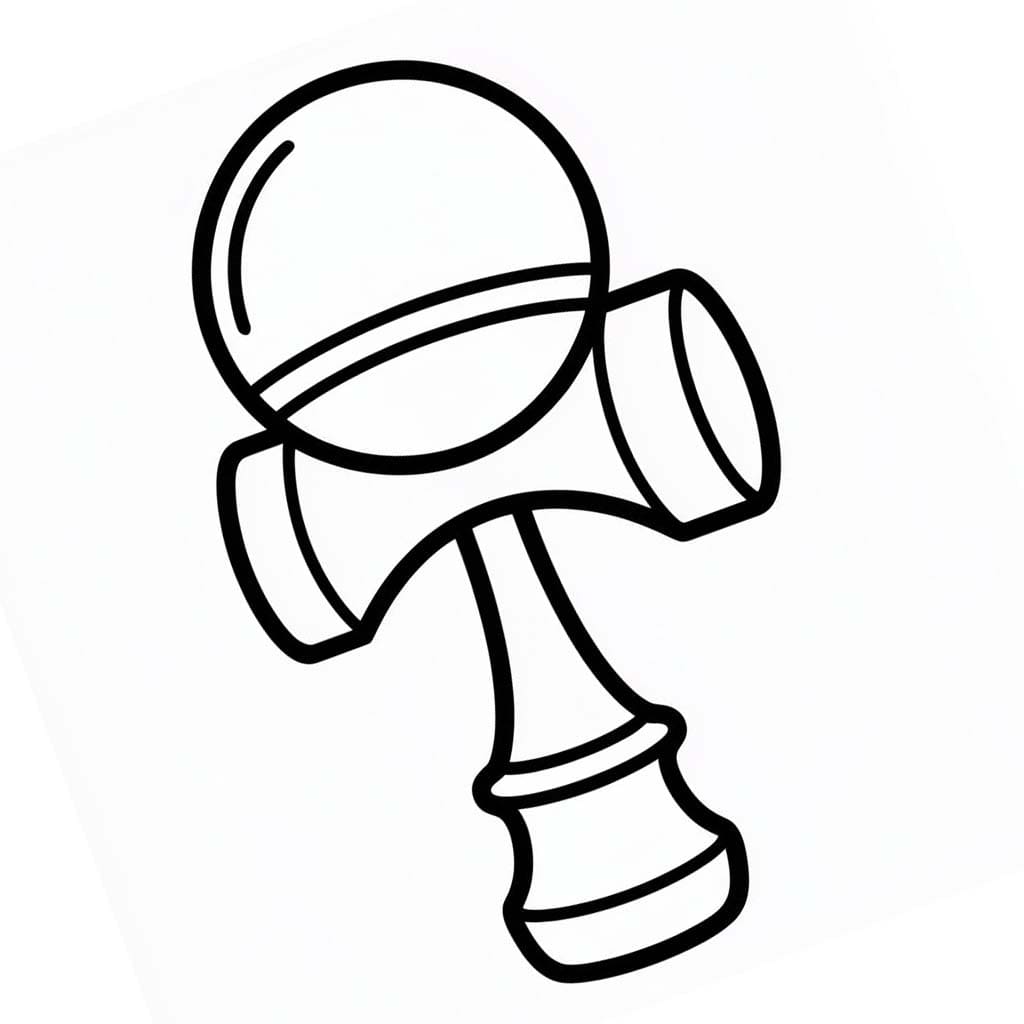 印刷可能 けん玉 ぬりえ