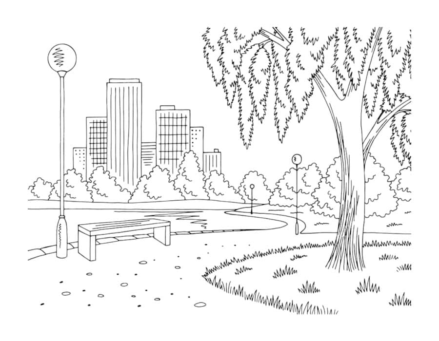 印刷可能 公園 描く ぬりえ