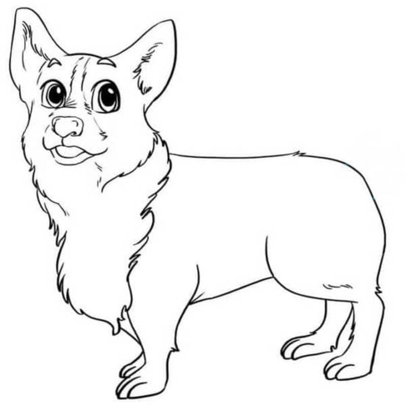 印刷可能 コーギー 描く ぬりえ