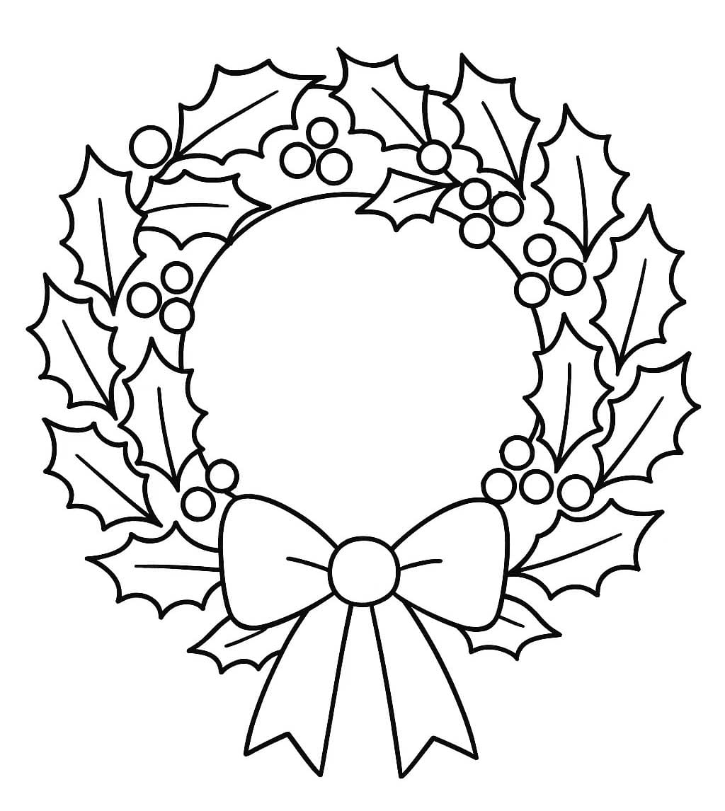 印刷可能 クリスマスリース ぬりえ