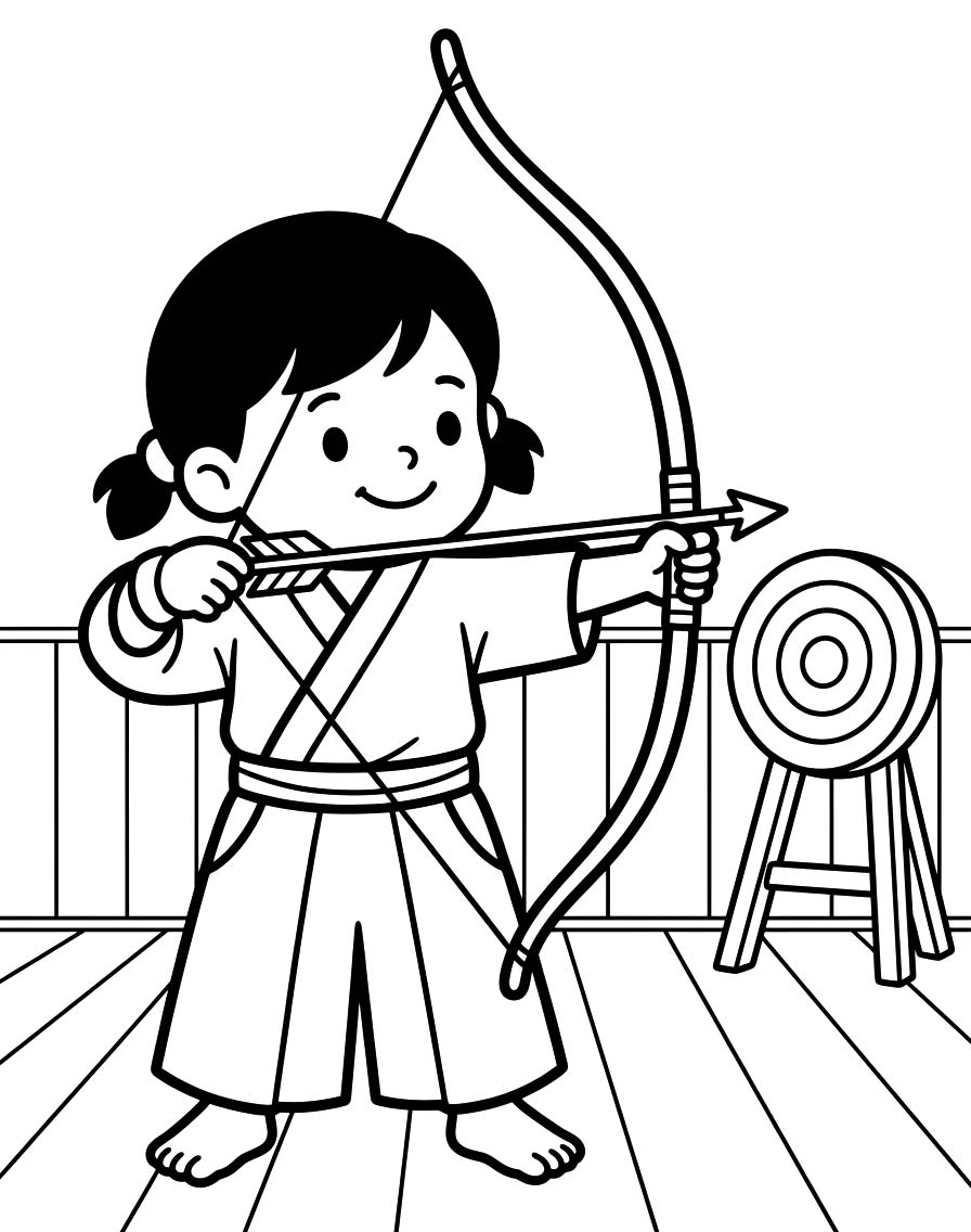 印刷可能 弓道 描く ぬりえ