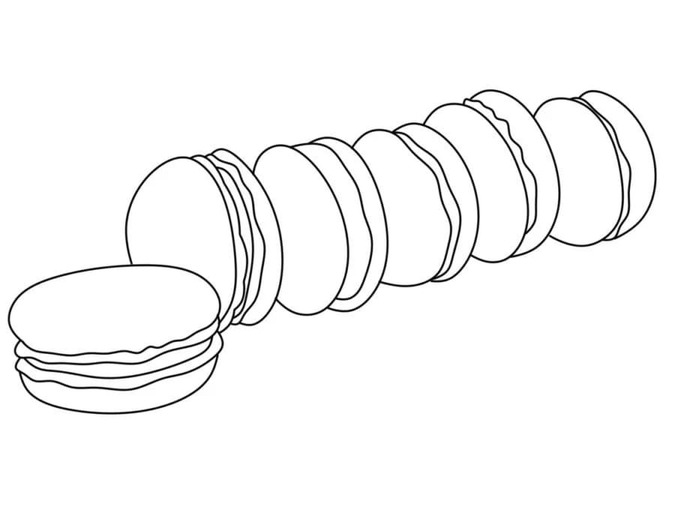 印刷可能 マカロン 描く ぬりえ