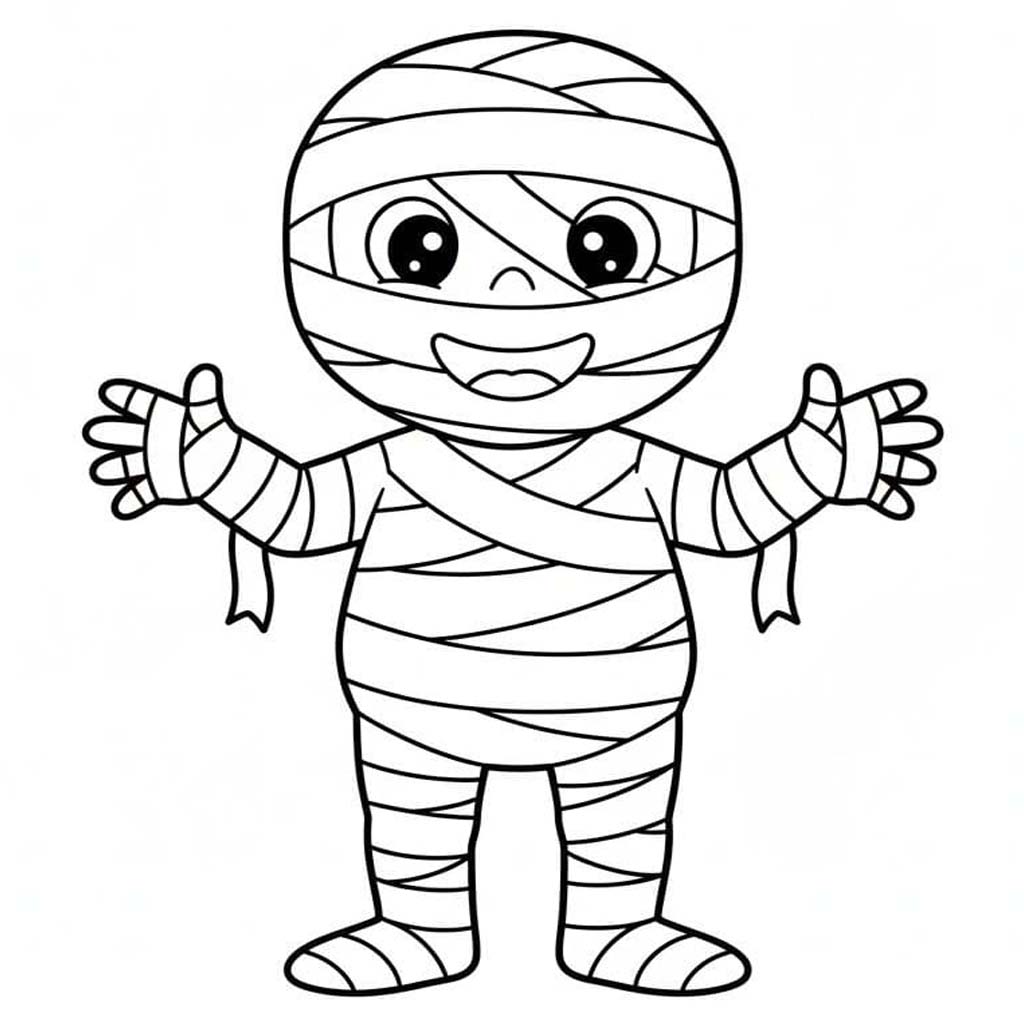 印刷可能 ミイラ ぬりえ