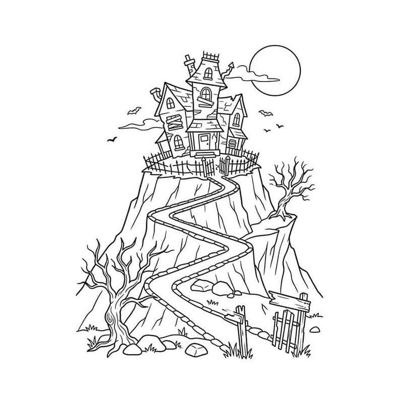 印刷可能 お化け屋敷 描く ぬりえ