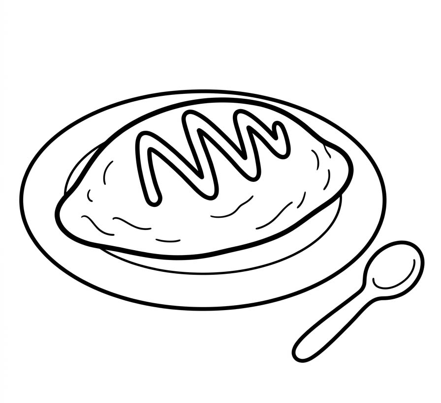 印刷可能 オムライス ぬりえ