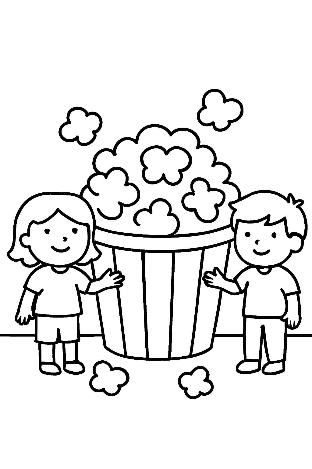 印刷可能 ポップコーン ぬりえ