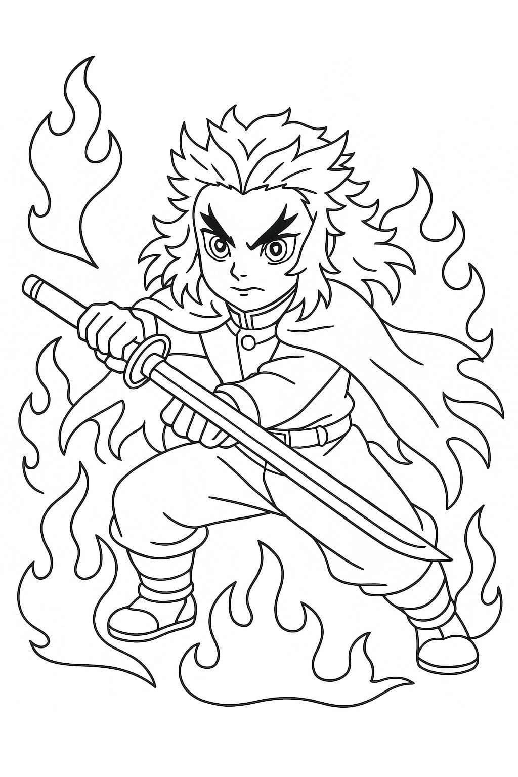 印刷可能 煉獄杏寿郎 描く ぬりえ