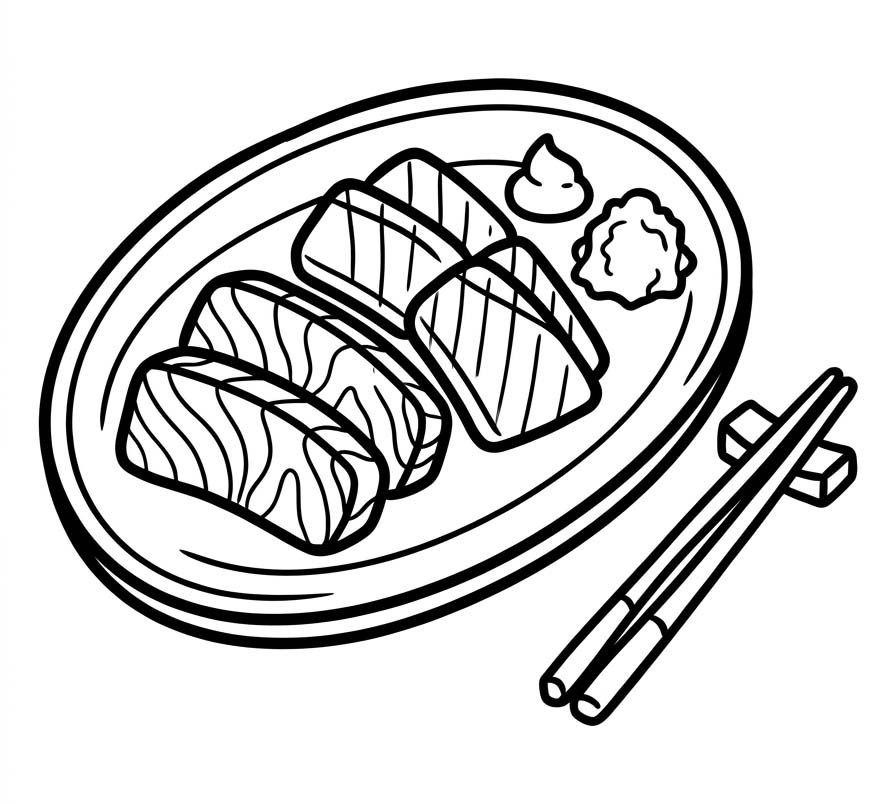 印刷可能 刺身 描く ぬりえ