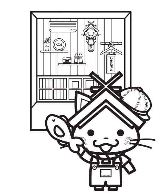 印刷可能 しまねっこ ぬりえ