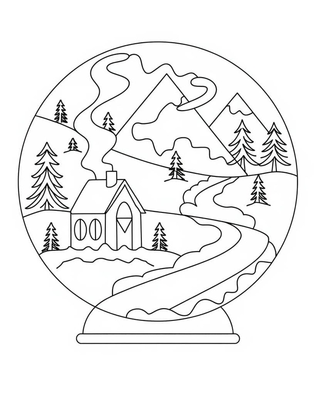 印刷可能 スノーグローブ ぬりえ