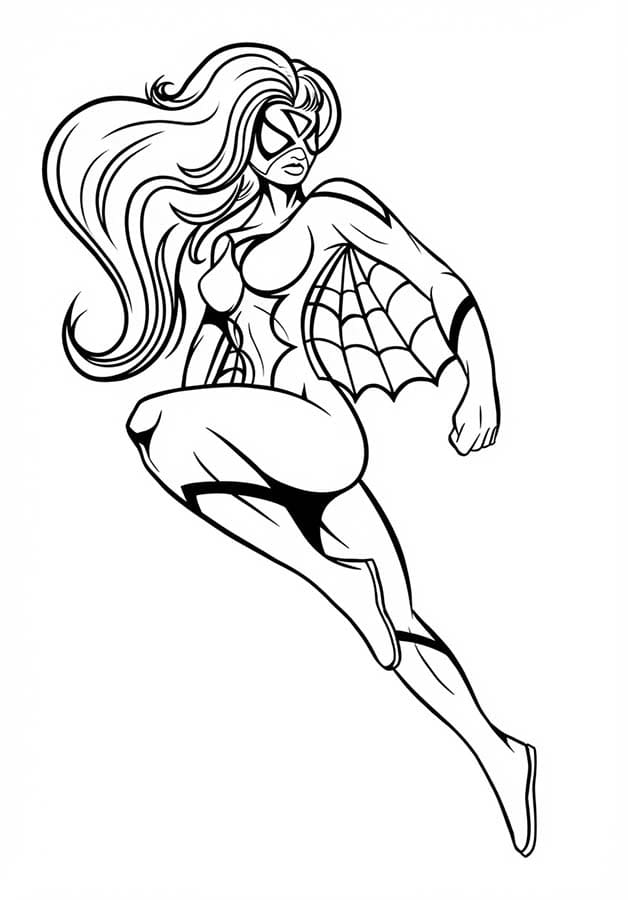 印刷可能 スパイダーウーマン ぬりえ