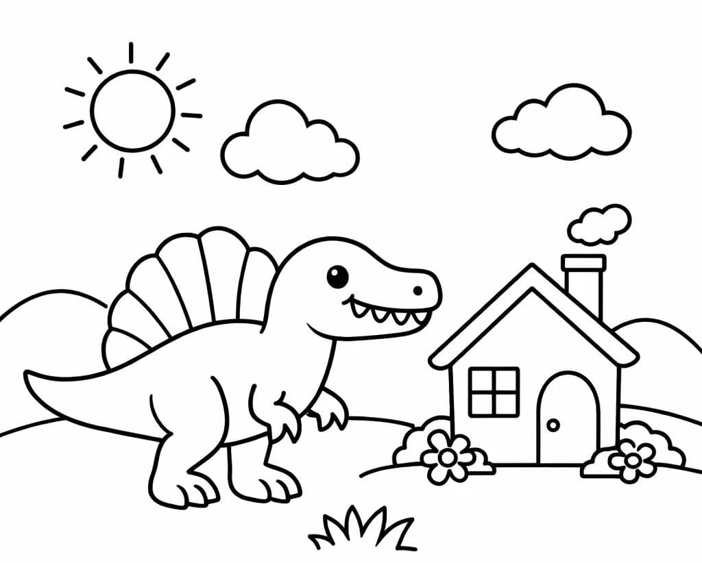 印刷可能 スピノサウルス 描く ぬりえ