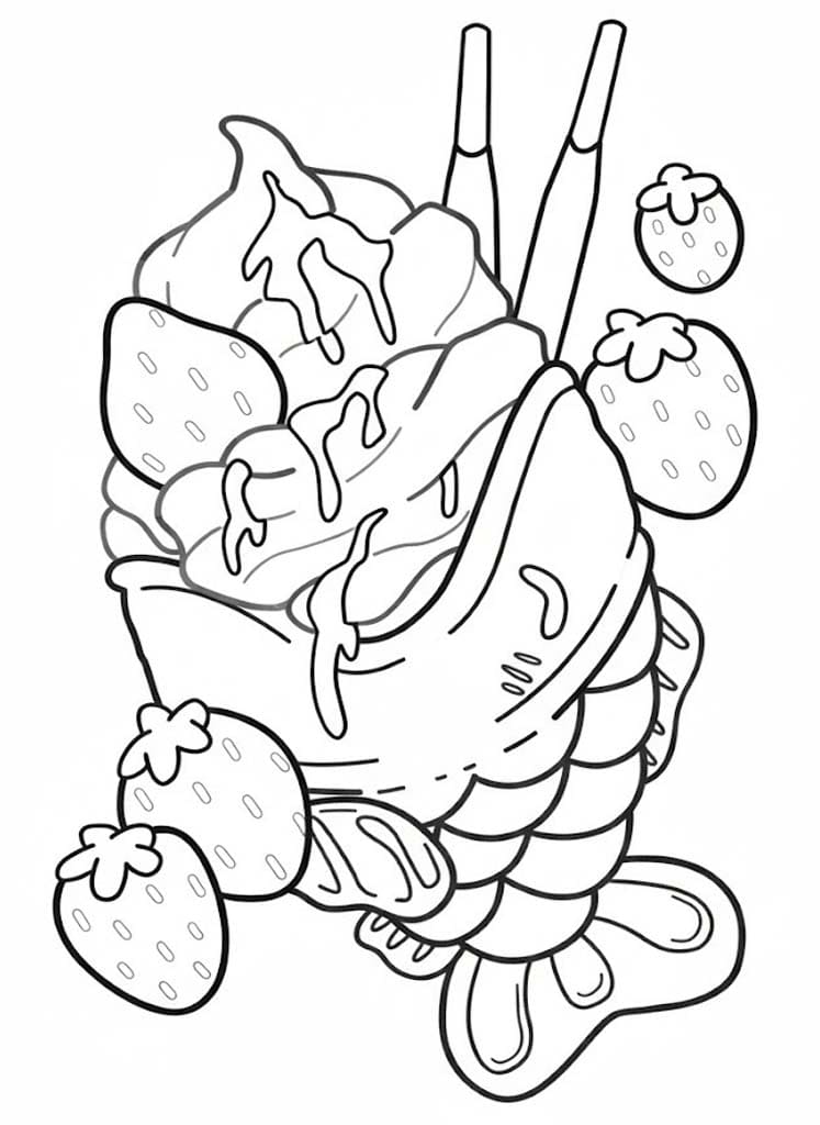 印刷可能 たい焼き描く ぬりえ