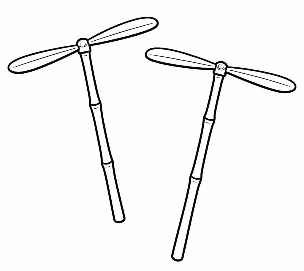 印刷可能 竹とんぼ ぬりえ