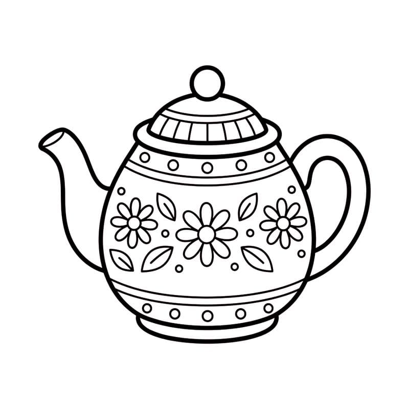 印刷可能 ティーポット 描く ぬりえ