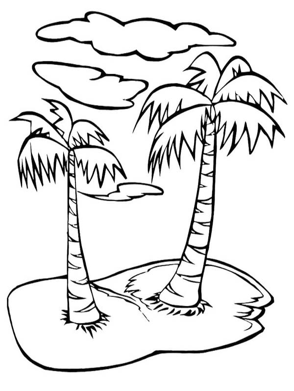 印刷可能 ヤシの木 描く ぬりえ