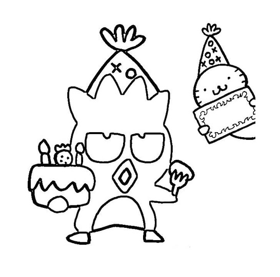 印刷可能な描画 バッドばつ丸 ぬりえ