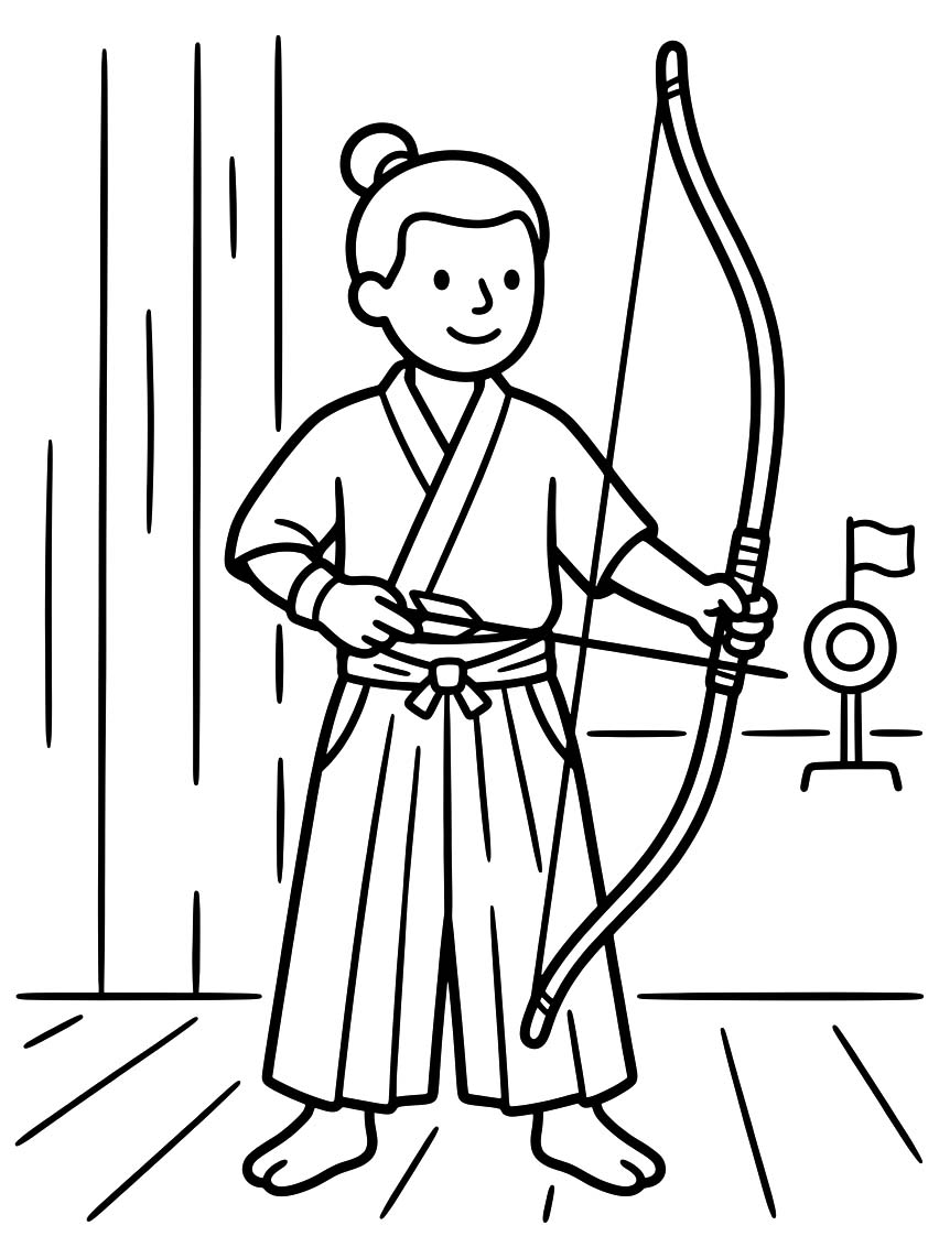 印刷 弓道 ぬりえ