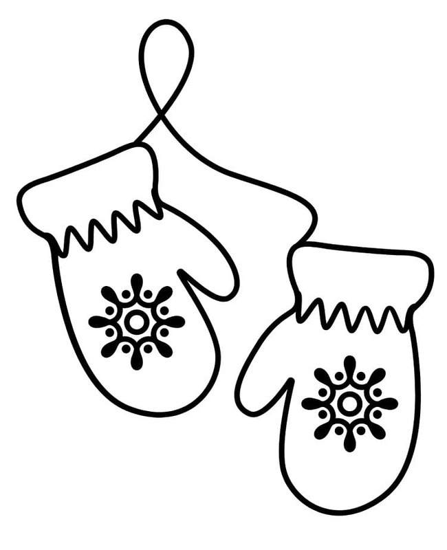 印刷ミトン ぬりえ