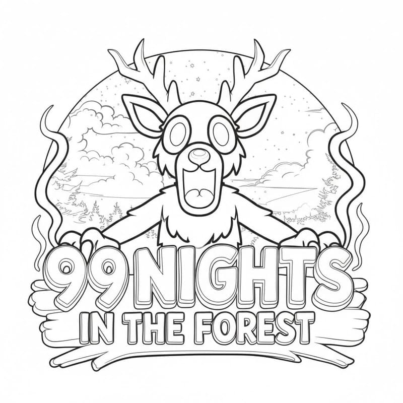 印刷 森での99の夜 描く ぬりえ