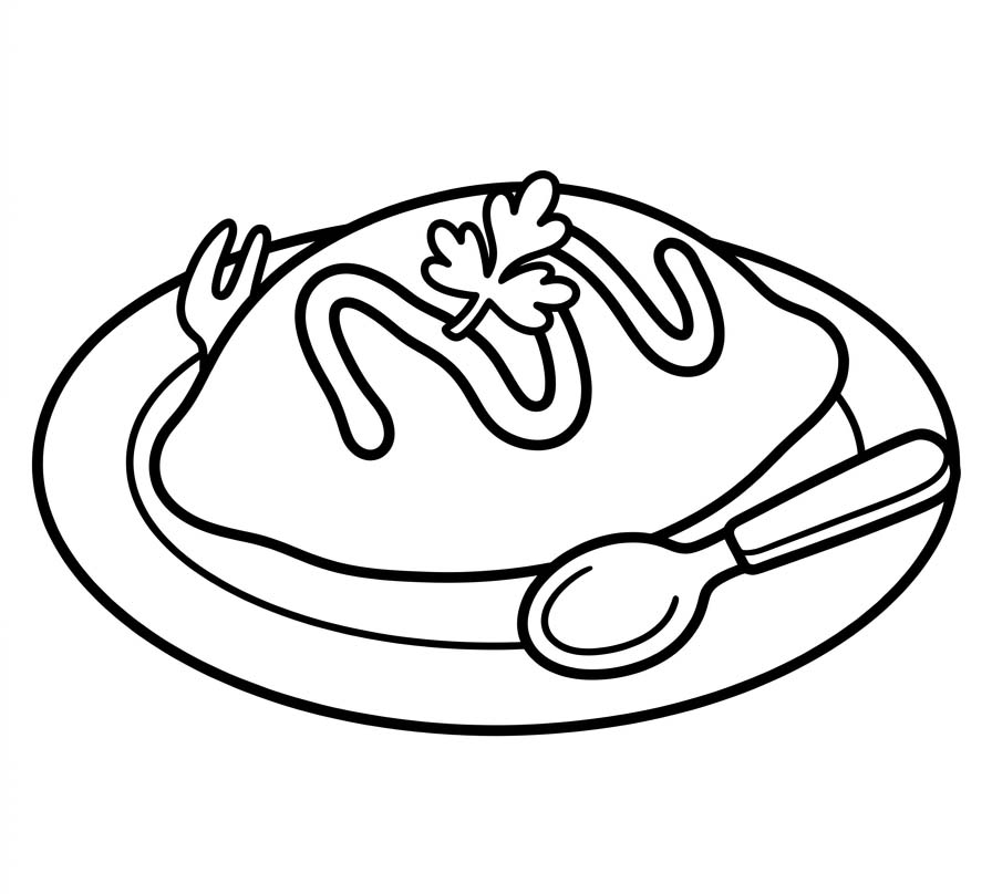 印刷 オムライス 描く ぬりえ
