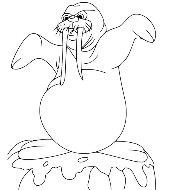 印刷 セイウチ 描く ぬりえ