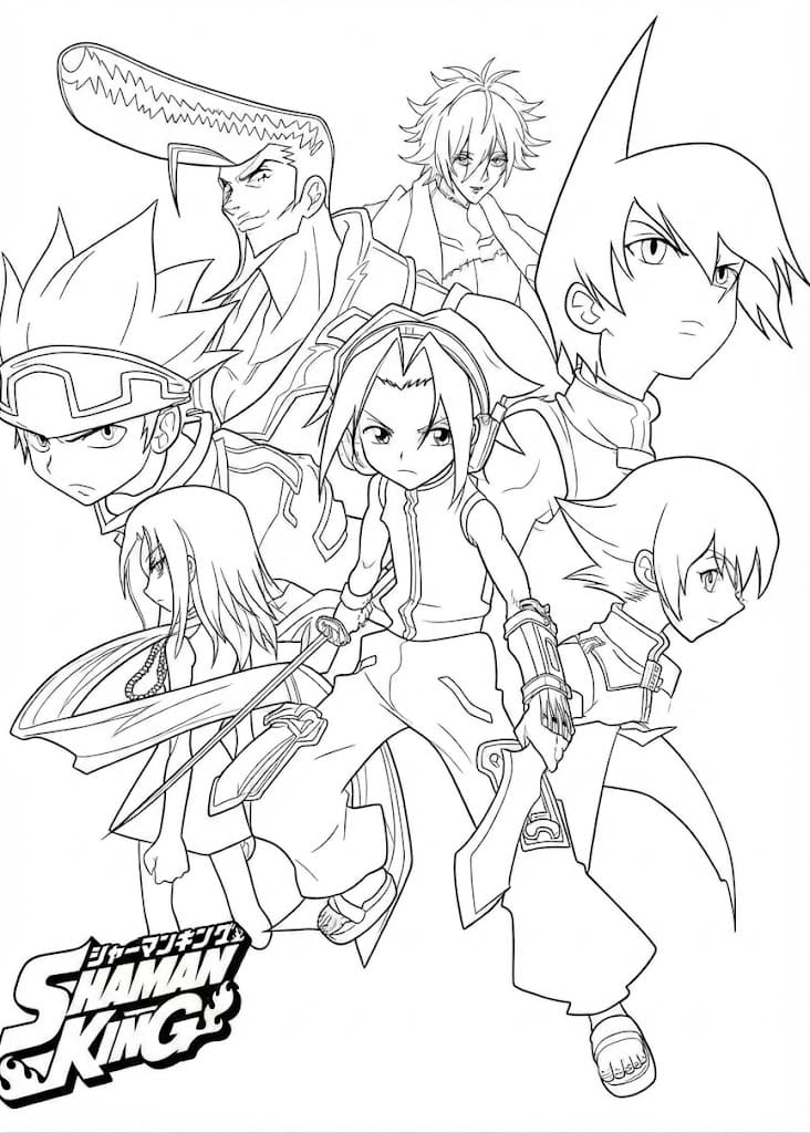 印刷 シャーマンキング 描く ぬりえ