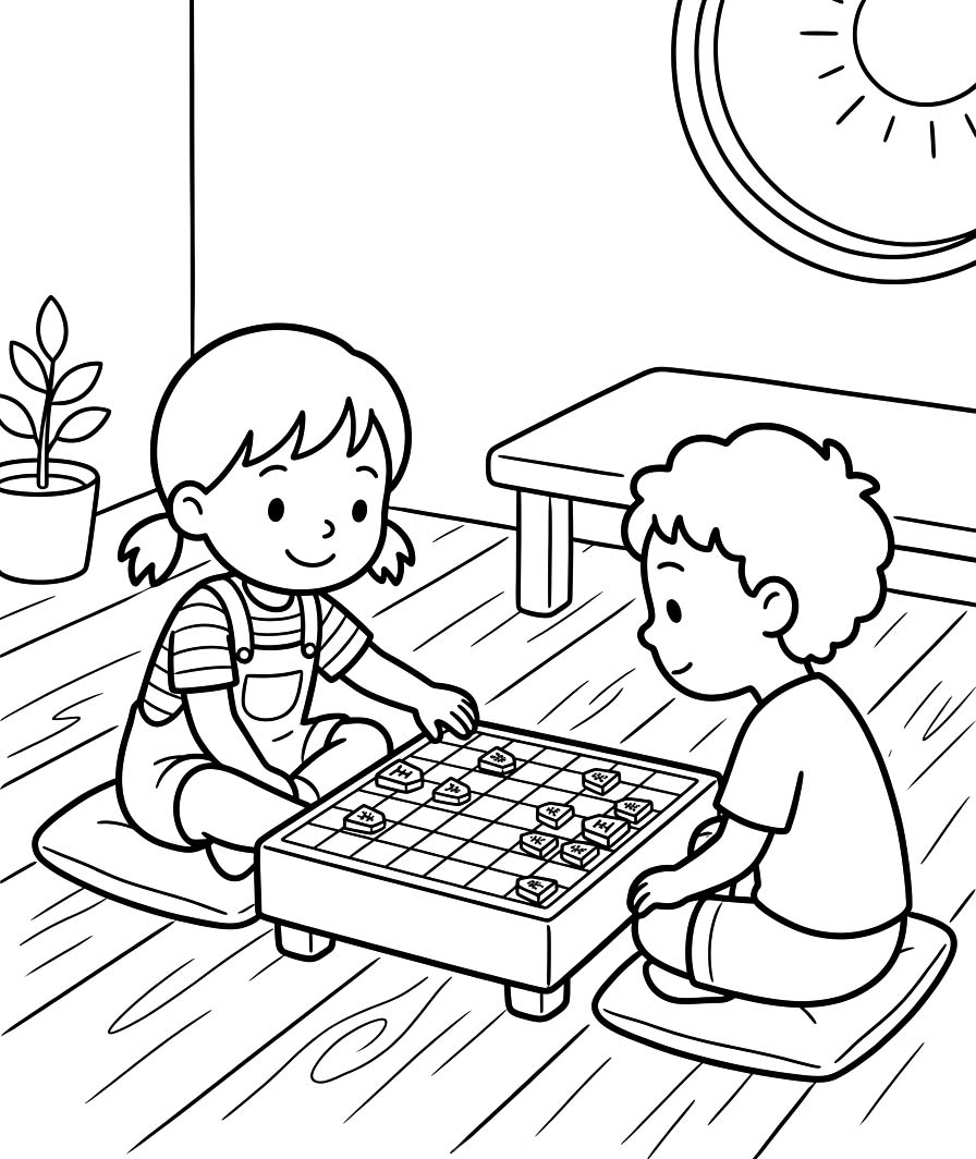 印刷 将棋 描く ぬりえ