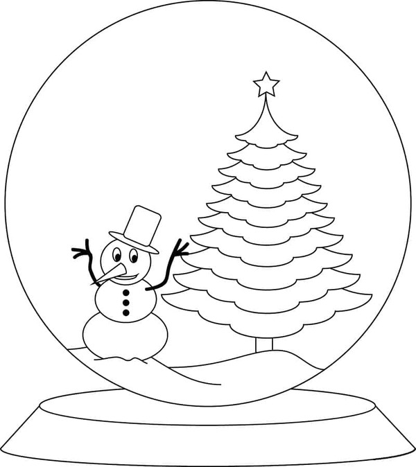 印刷 スノーグローブ ぬりえ