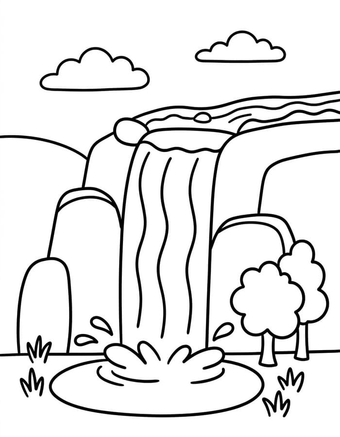 印刷 滝 ぬりえ