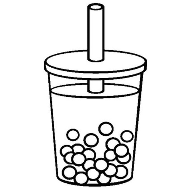 印刷 タピオカティー ぬりえ