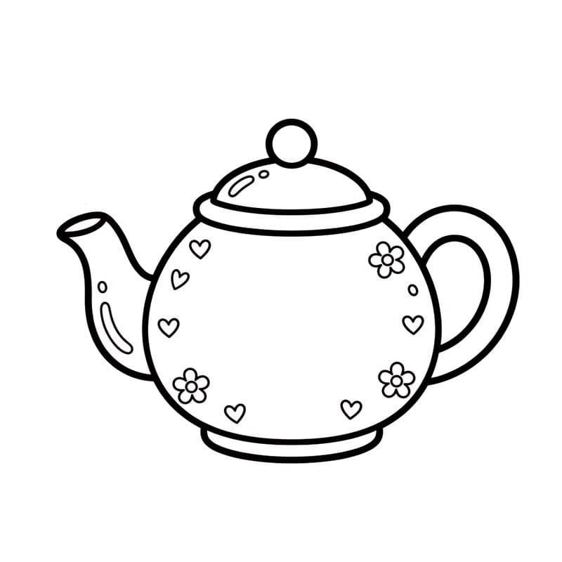 印刷 ティーポット 描く ぬりえ