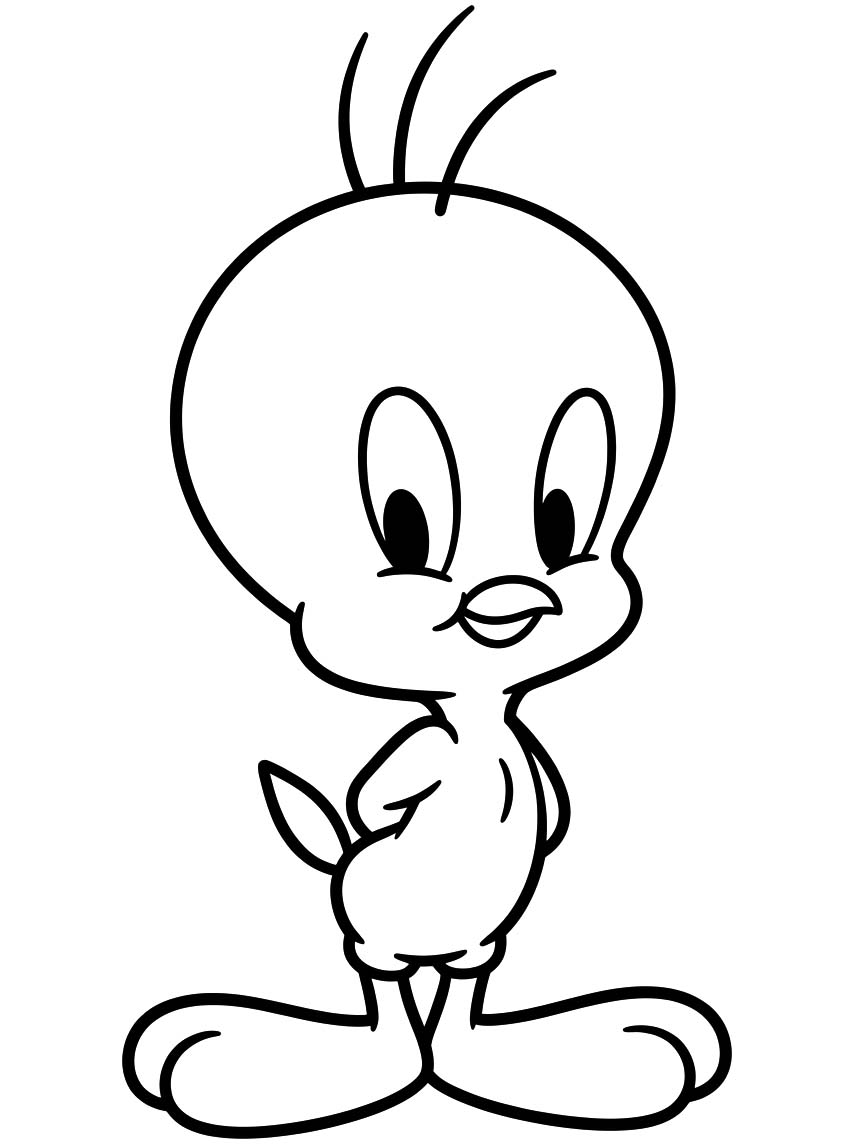 印刷 トゥイーティー 描く ぬりえ
