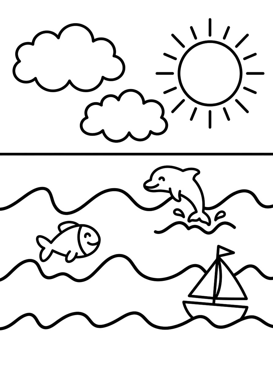 印刷 うみ 描く ぬりえ