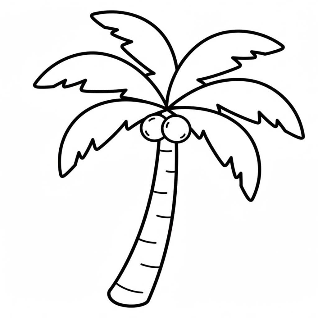 印刷 ヤシの木 描く ぬりえ