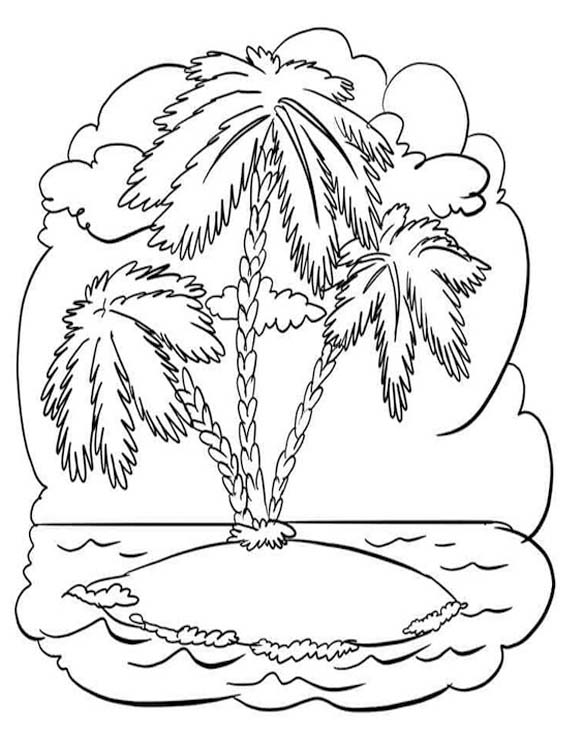 印刷 ヤシの木 ぬりえ