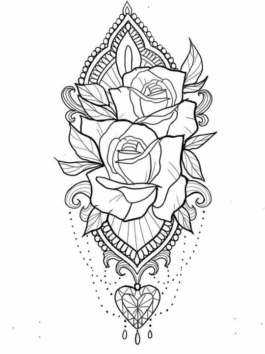 入れ墨 薔薇 ぬりえ