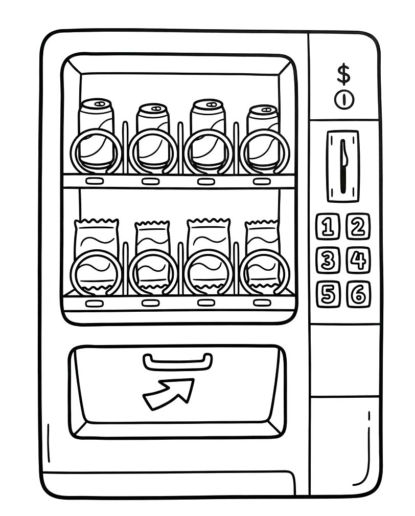 自動販売機 画像 ぬりえ