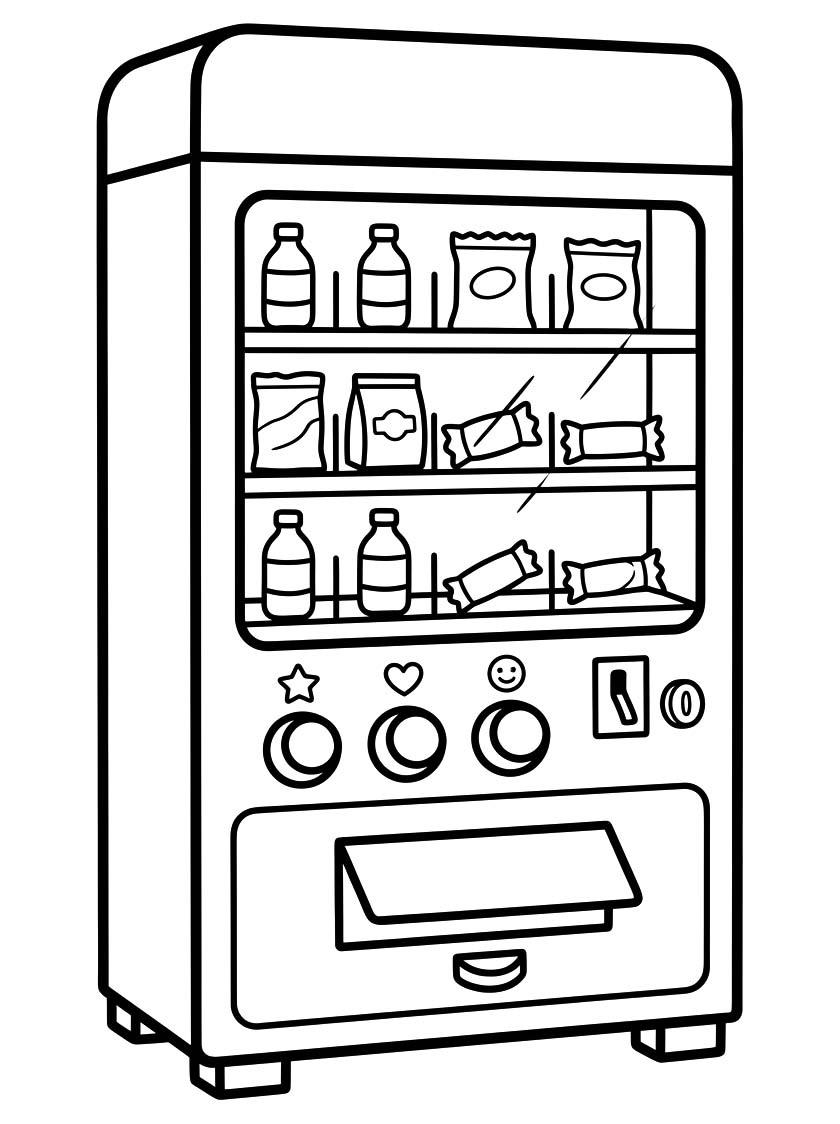 自動販売機 描く ぬりえ