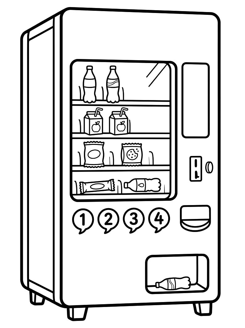 自動販売機 簡単 ぬりえ