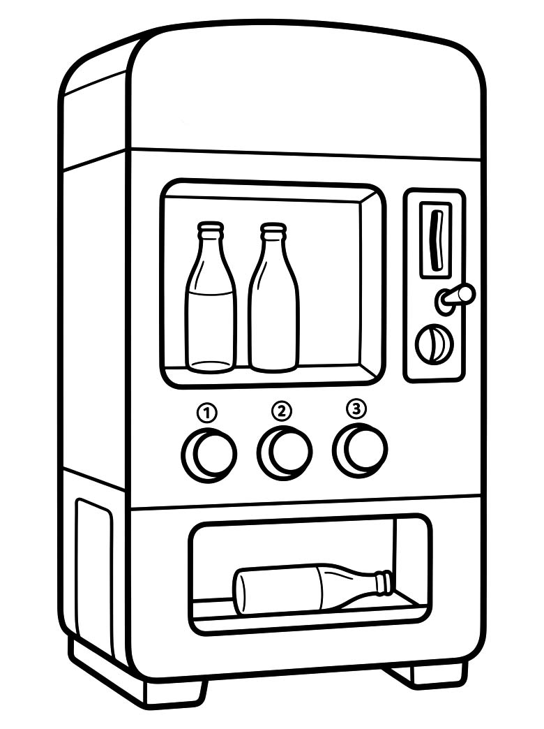 自動販売機 基本的な ぬりえ