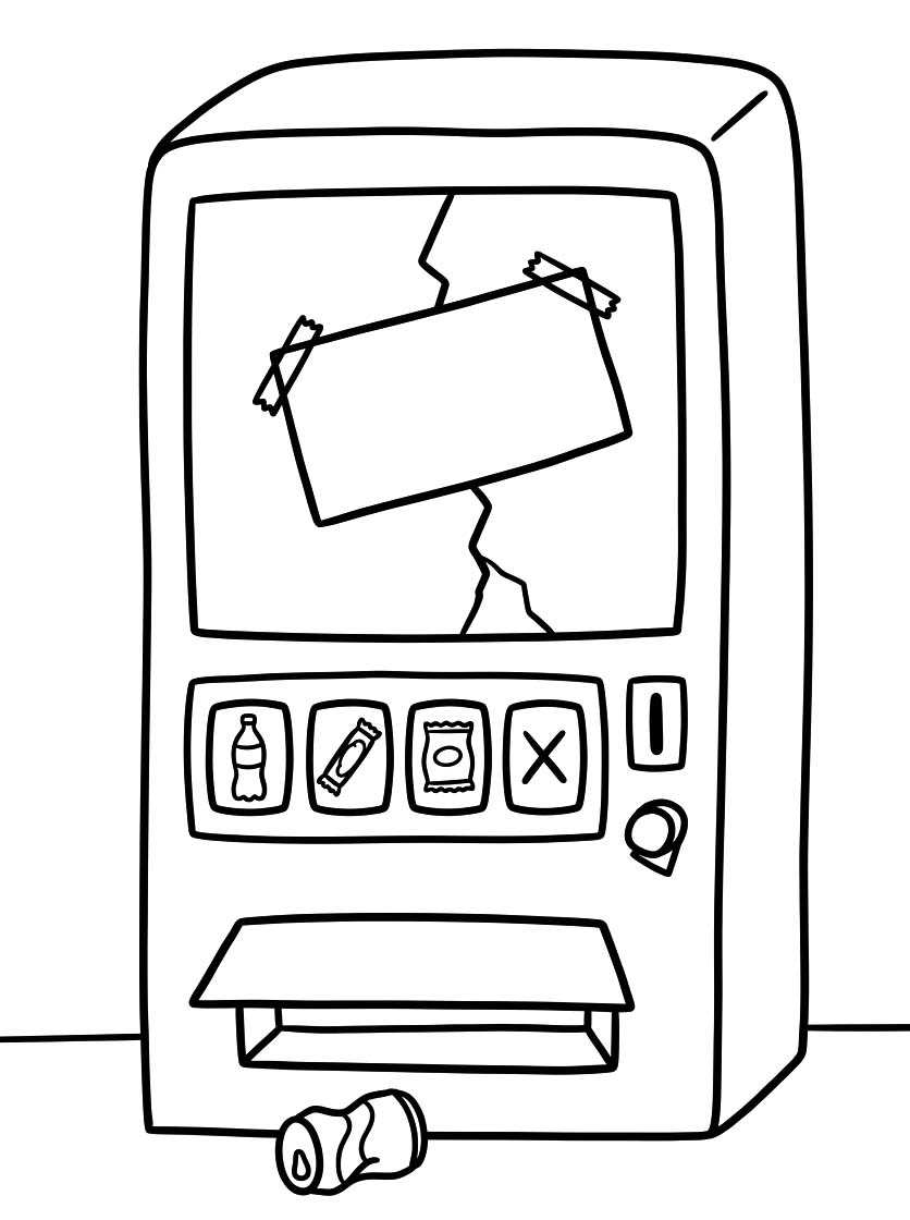 自動販売機 無料で ぬりえ