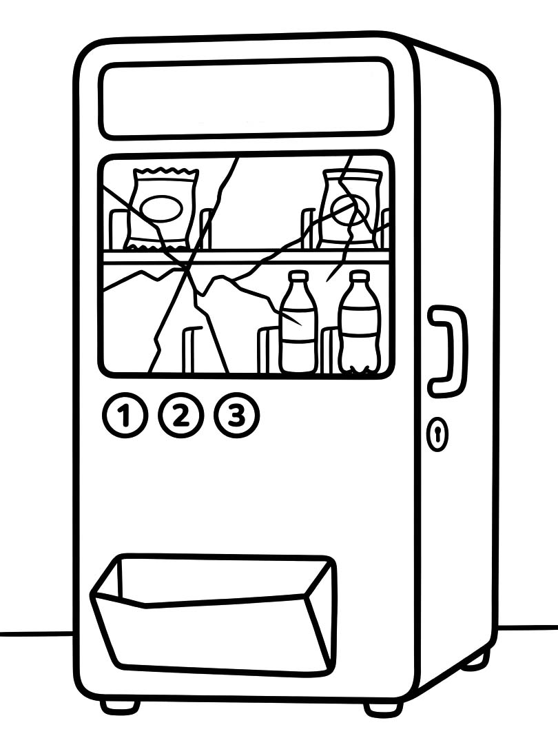 自動販売機 無料 ぬりえ