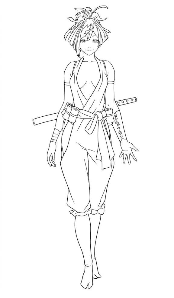 地獄楽 単純 ぬりえ